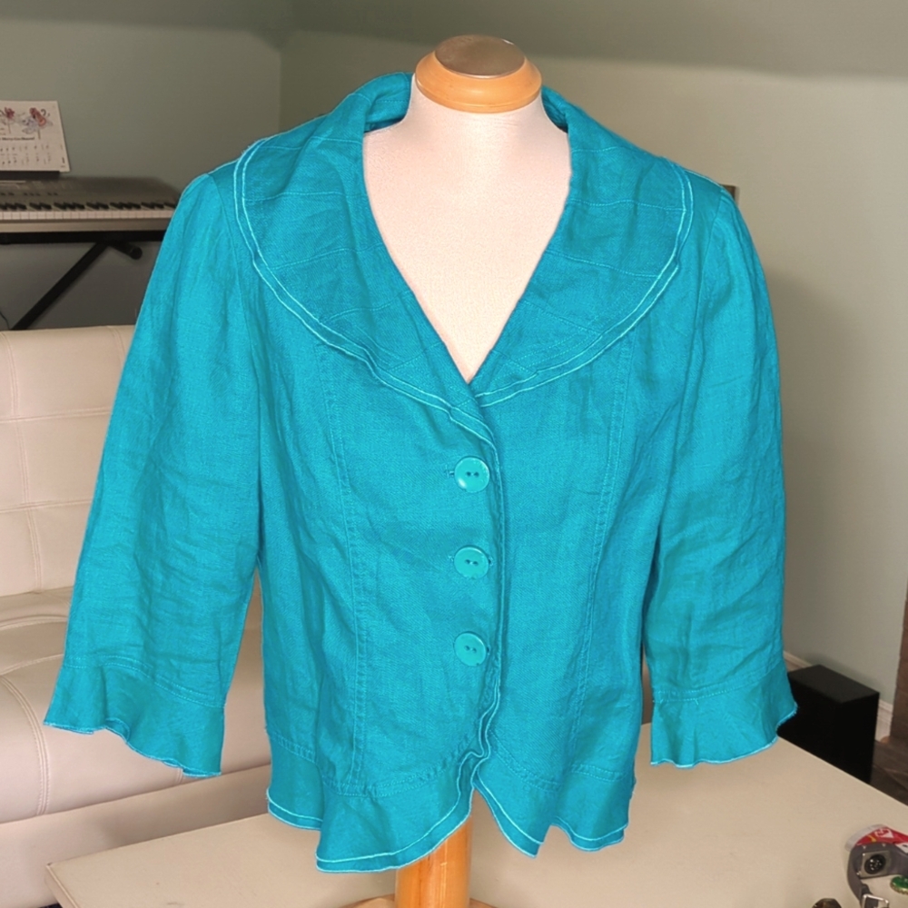 Laura linen blazer size 8 - blue